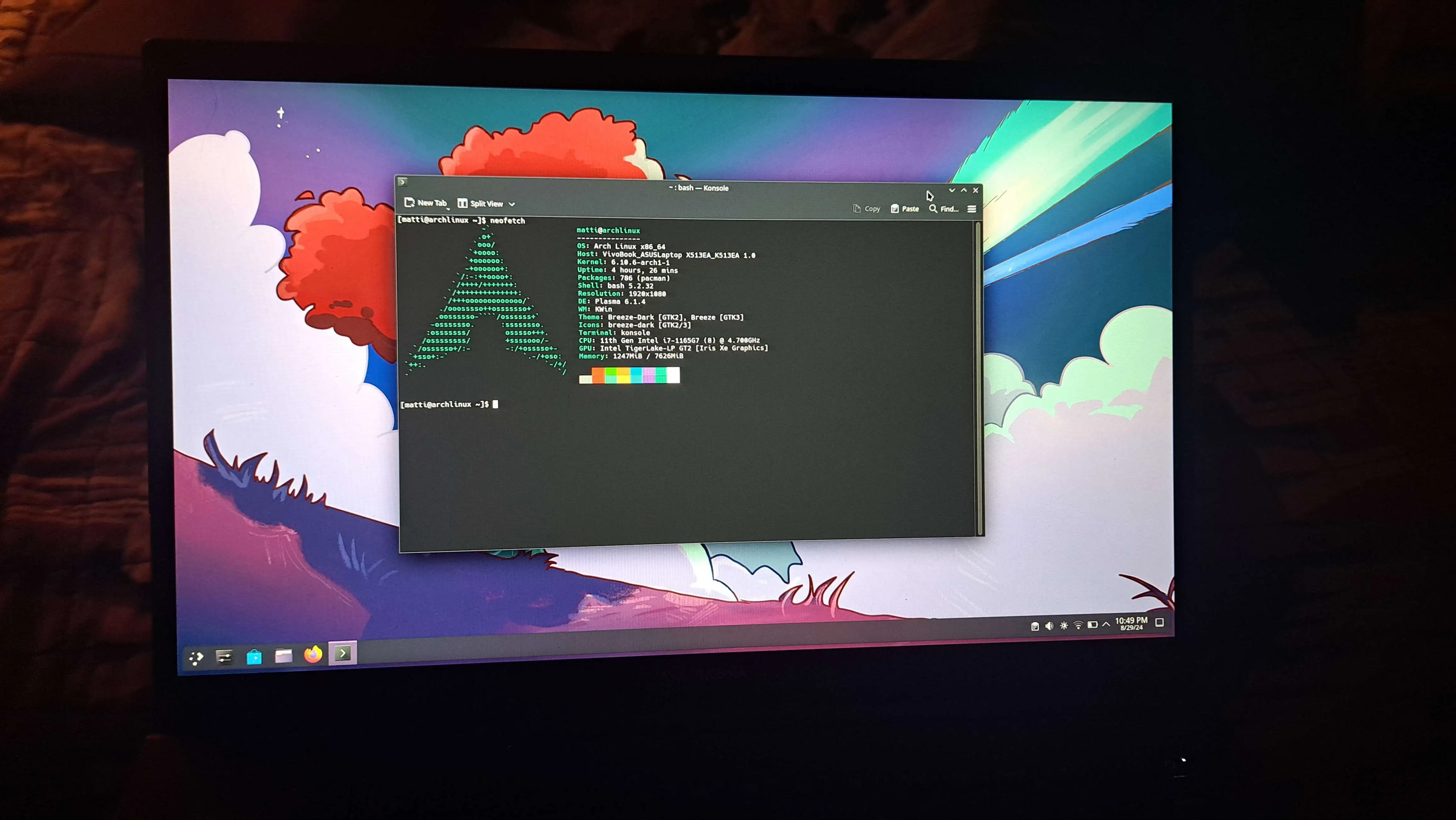 Arch Linux on a laptop